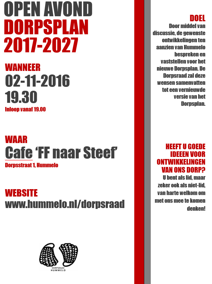 Open avond Dorpsplan Hummelo 2017-2027